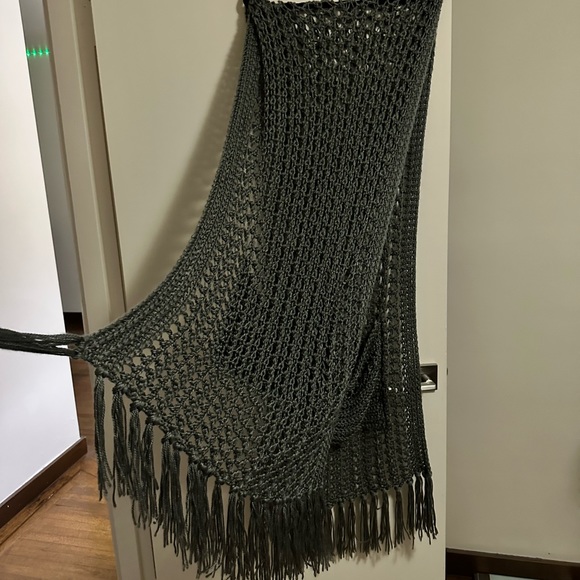 Long knitted scarf / hand made / wool blanket scarf - Picture 7 of 12